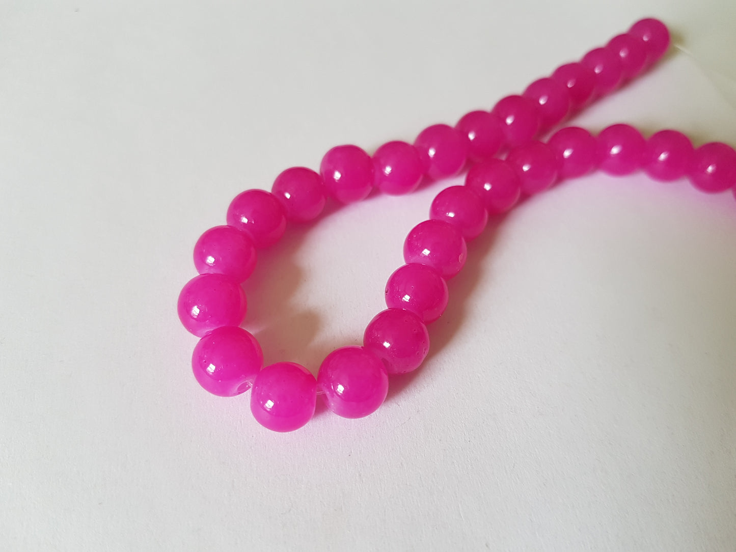 8mm imitation jade glass beads - bubblegum