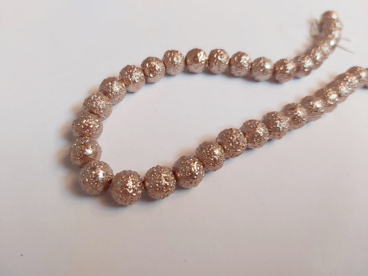 8mm matte effect glass pearl beads - cappucino