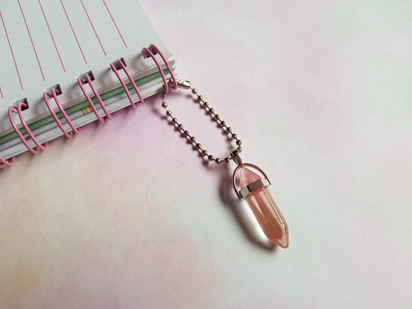 cherry quartz bullet planner charm