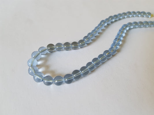 6mm glass beads - cornflower blue