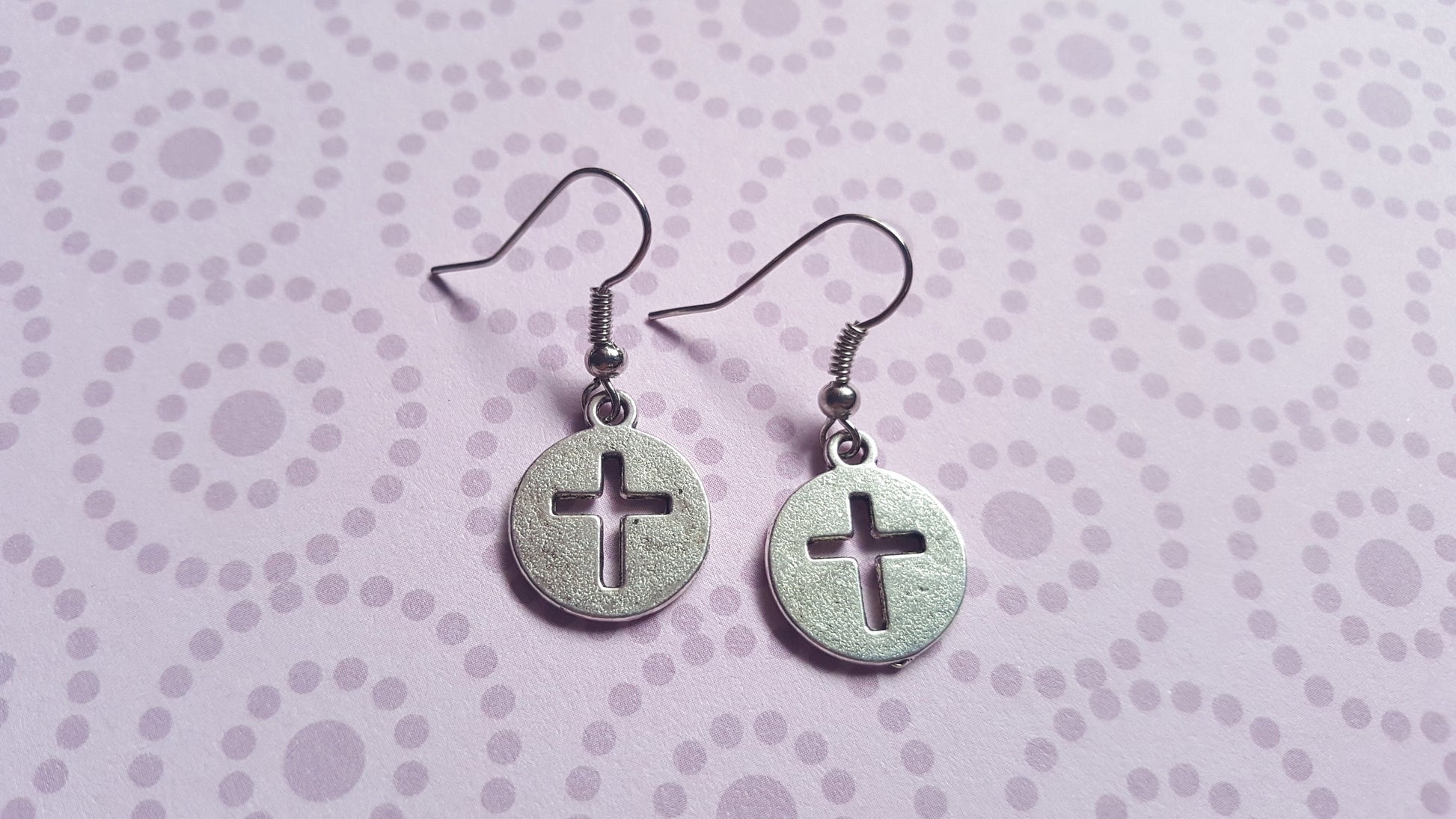 cross coin earrings