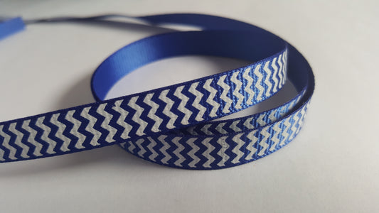 3m printed grosgrain ribbon - 9mm - chevron - dark blue