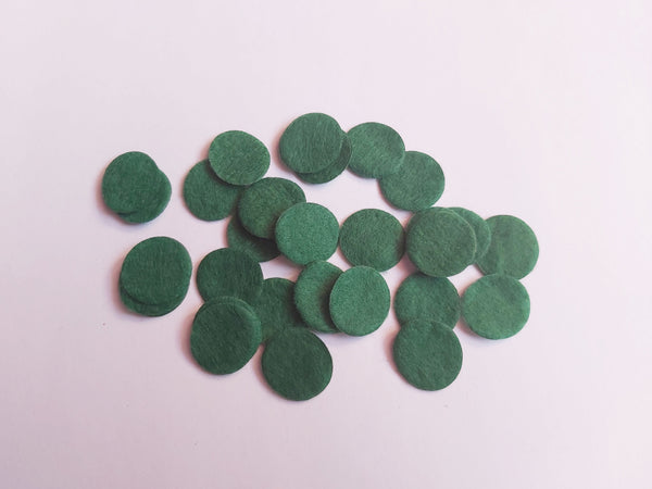 20mm felt circles - dark green