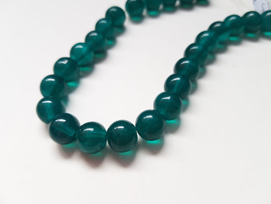 10mm imitation jade glass beads - deep green