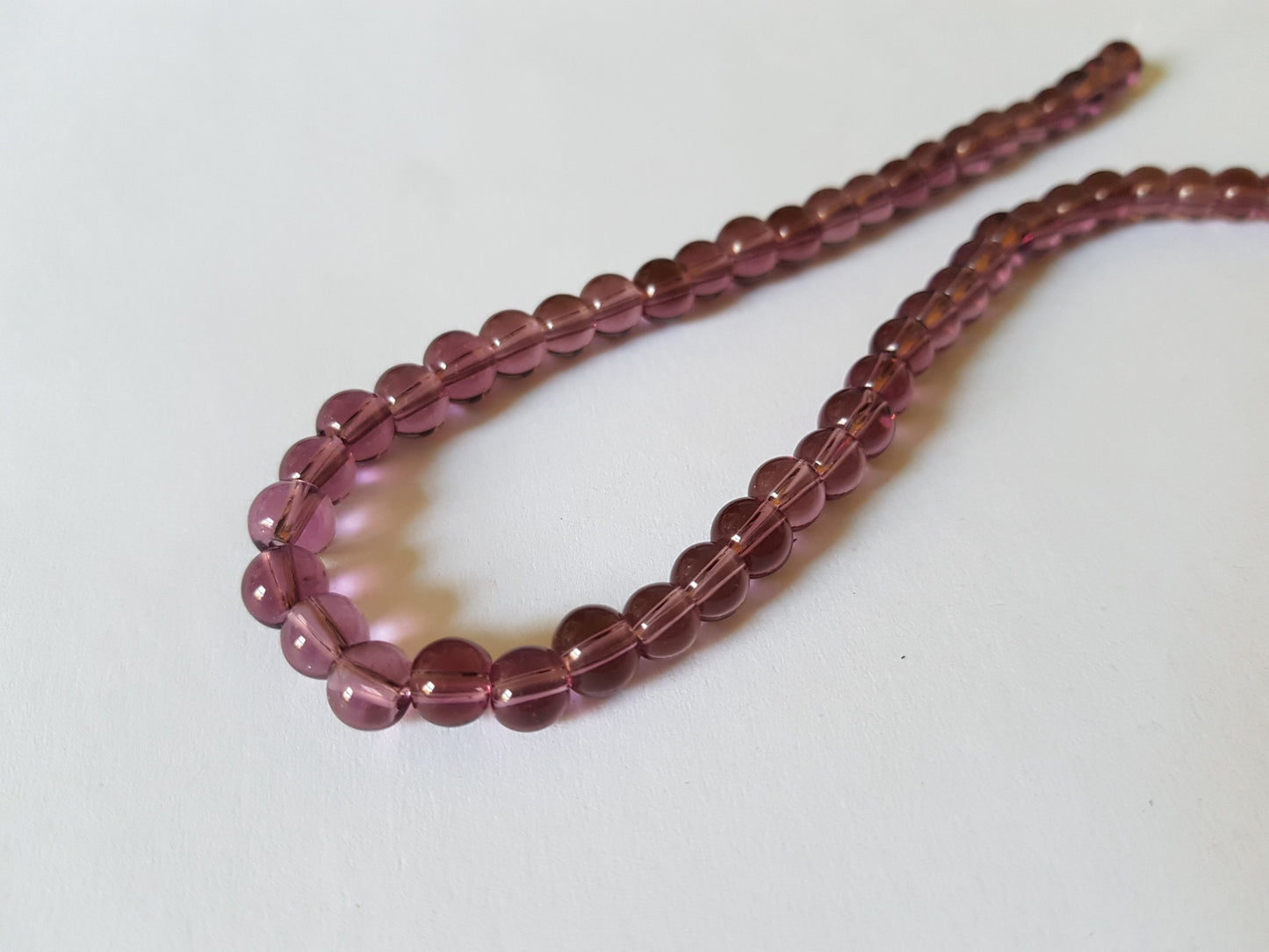 6mm glass beads - dusty rose