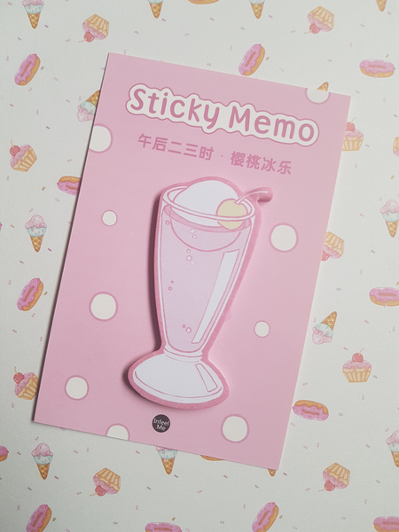 strawberry milkshake sticky notes pad