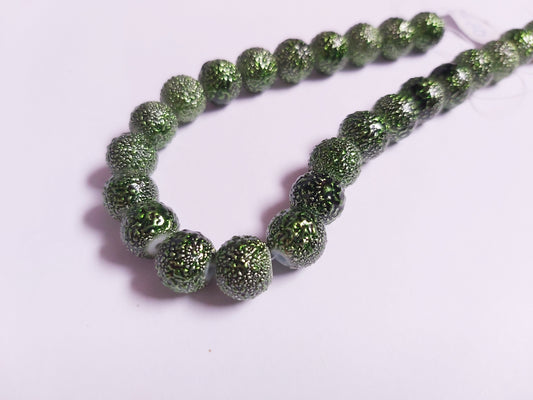 25 x 10mm Matte Effect Textured Pearl Beads | Round Glass Beads for Jewellery Making, Bracelets, Necklaces & DIY Crafts