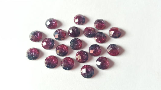 faceted glitter cabochons - fuschia & black