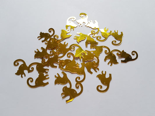 19mm happy cats sequins - gold 