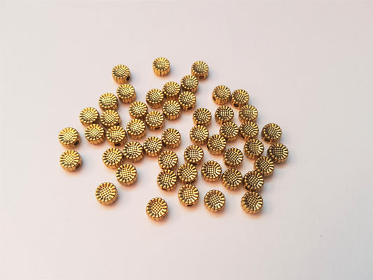 5.5mm sunflower spacer beads - gold plated