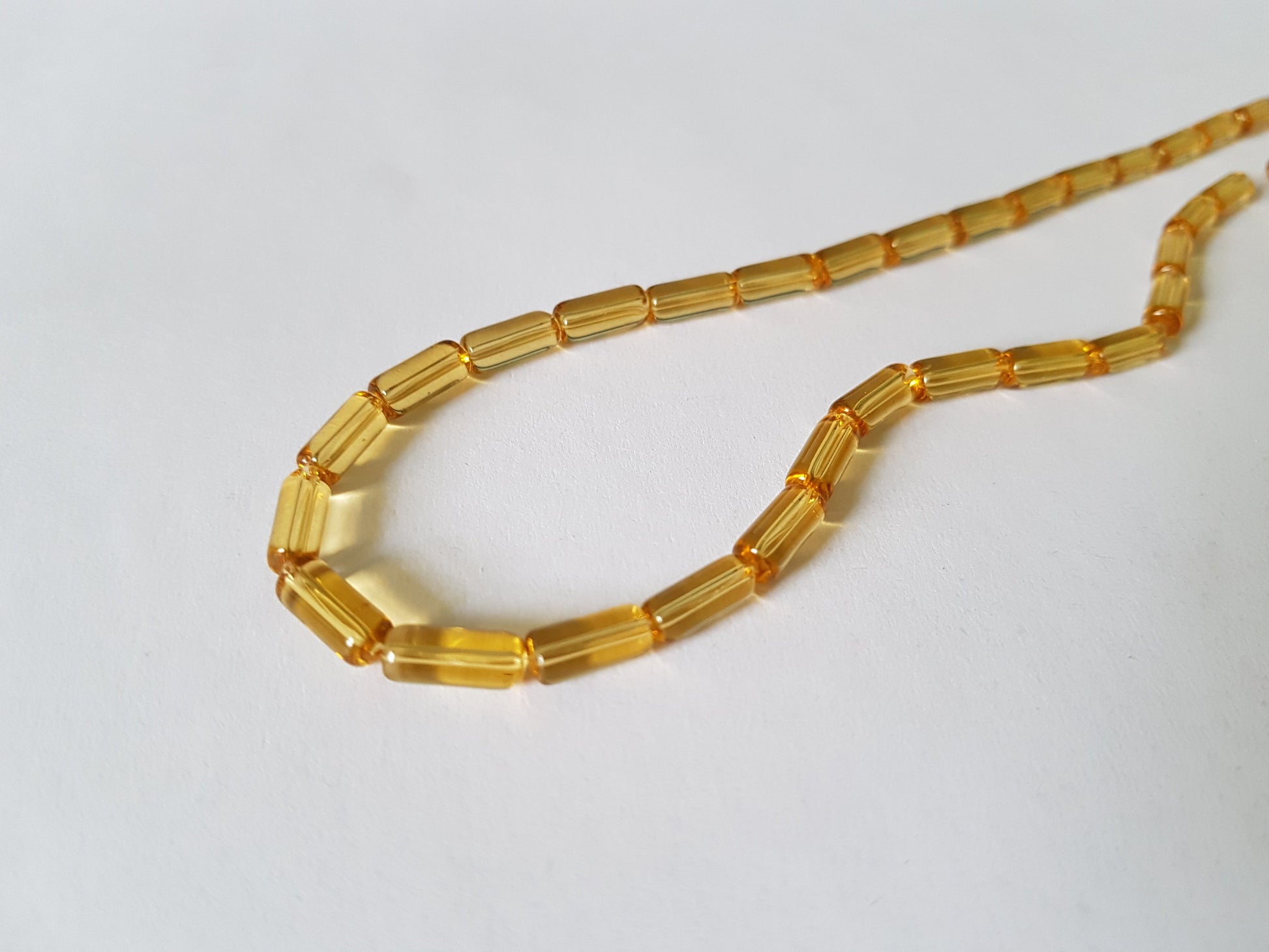 10mm glass tube beads - golden