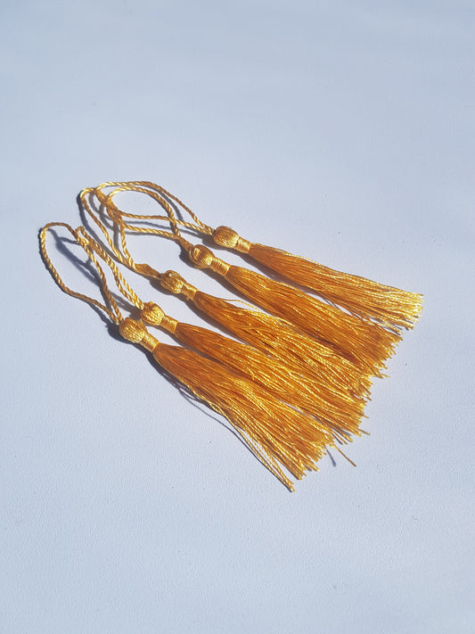 5 x Silky Tassels - 13cm - Golden