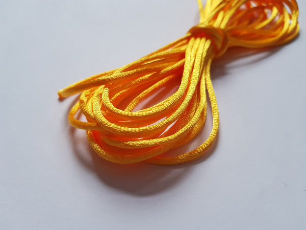 2mm silky nylon cord - golden yellow