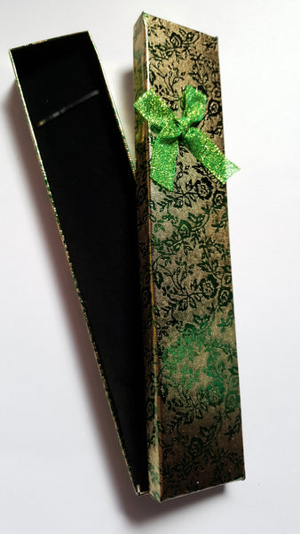 metallic jewellery gift box - green 
