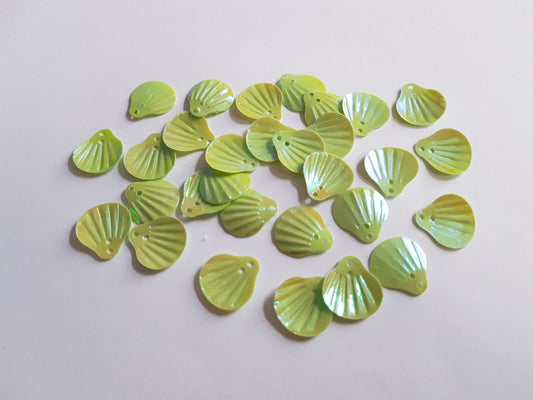 14mm AB seashell sequins - green