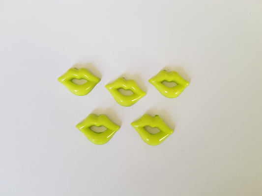 lips flatbacks - green