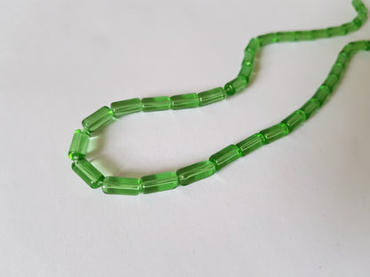 10mm glass tube beads - green