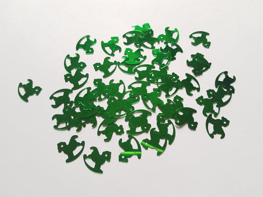 14mm rocking horse sequins - green