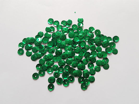 7mm cupped round sequins - green