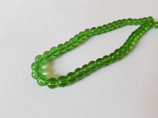 6mm glass beads - green