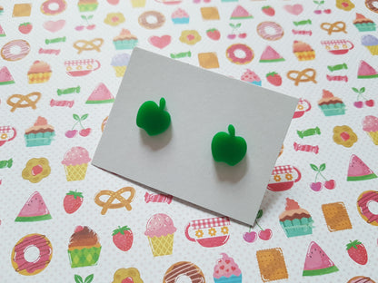 apple stud earrings - green