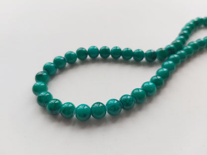 8mm mottled glass beads - green