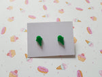 ice-cream cone stud earrings - green