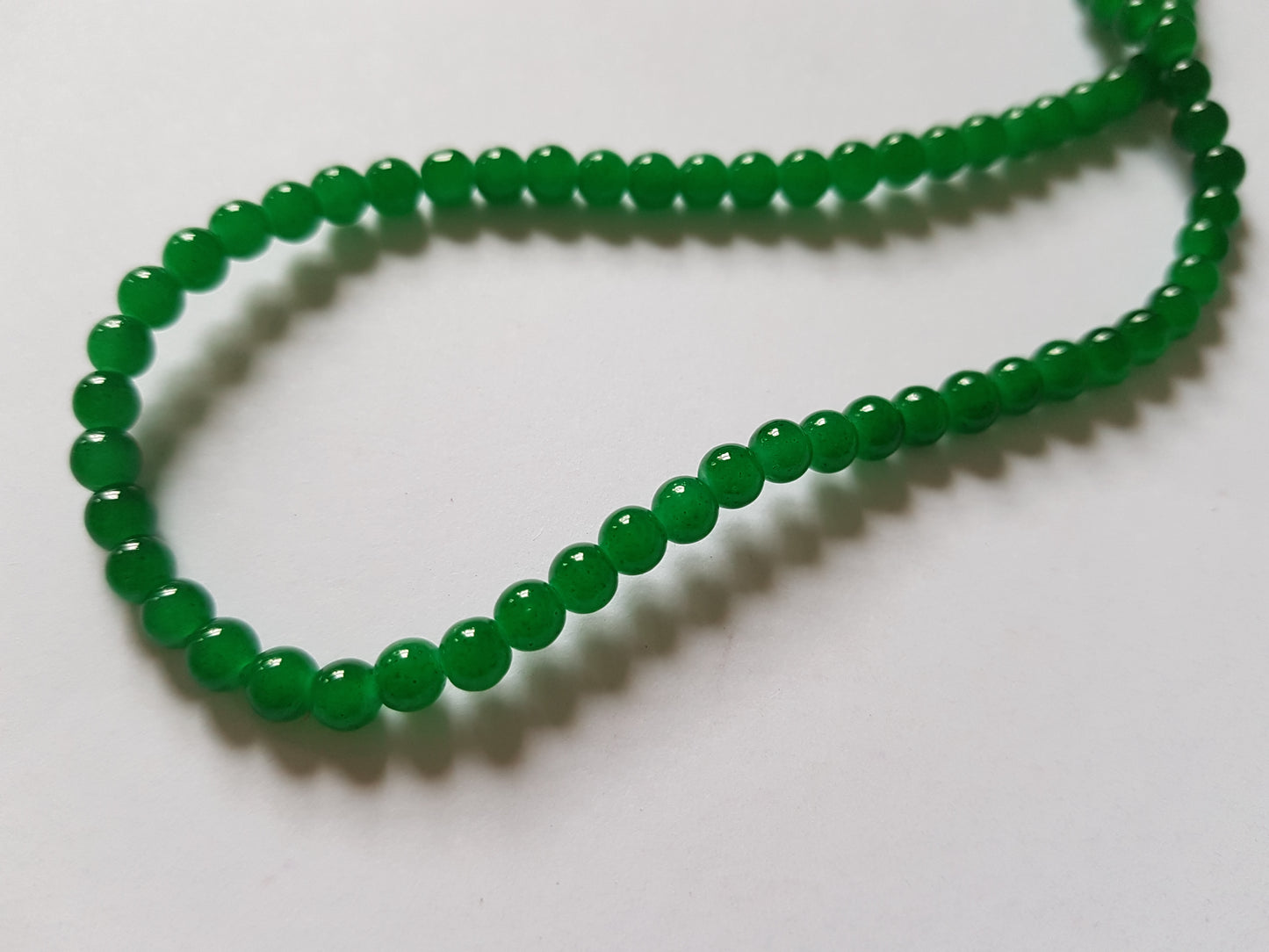 4mm imitation jade glass beads - green