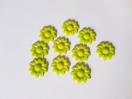 flower cabochons - green