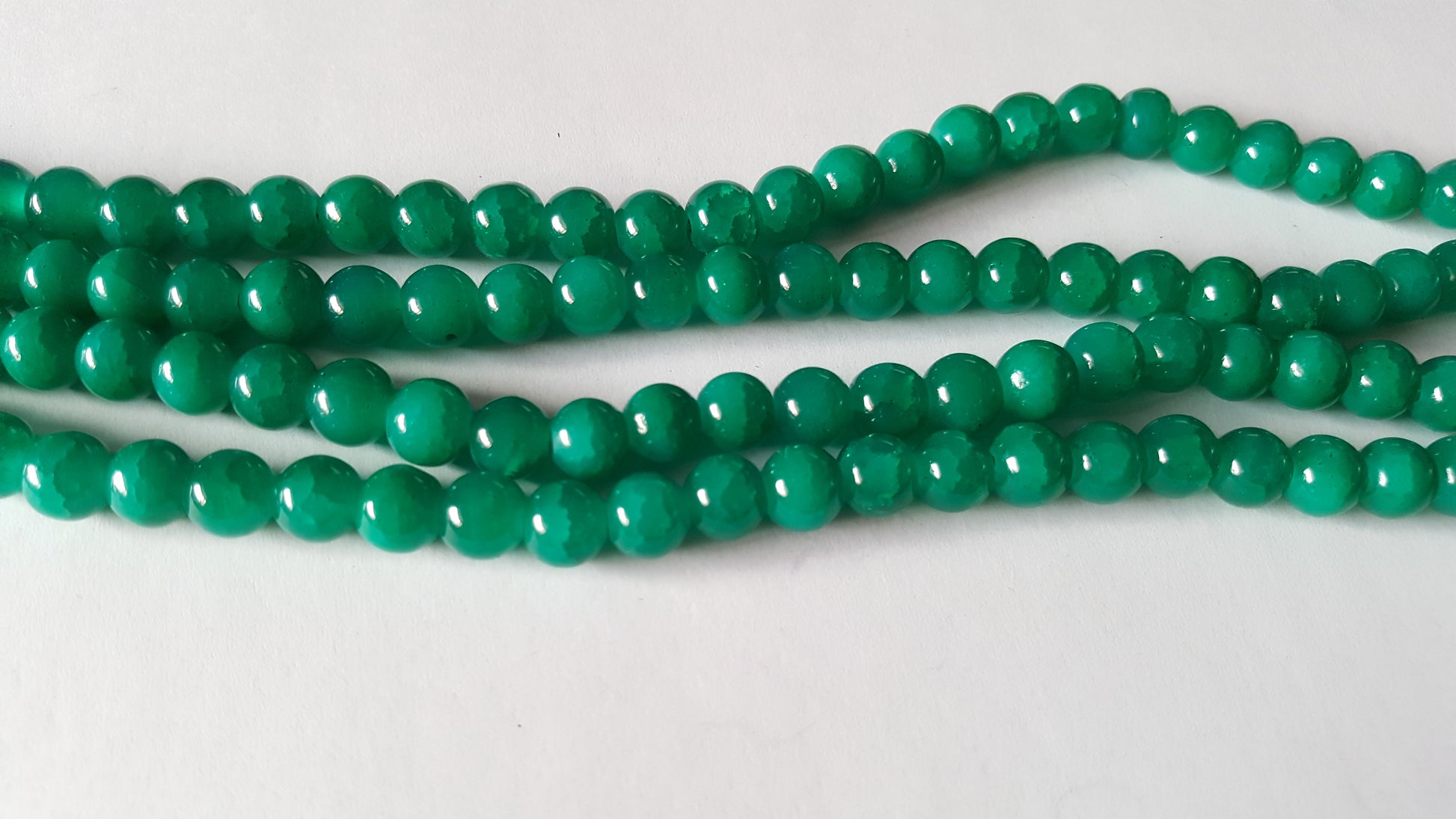 8mm imitation jade crackle glass beads - green