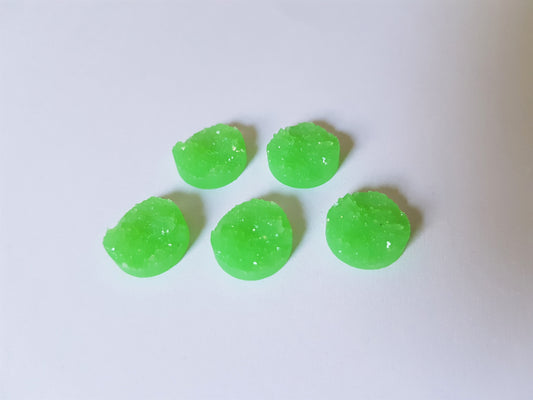 druzy cabochons - green