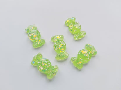 30.5mm sparkle flatback resin sweet cabochons - green