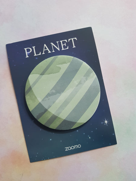 planet sticky notes - green