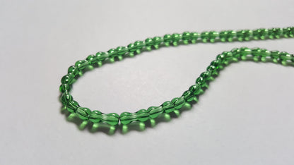 8mm glass bone beads - green