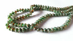 6mm mottled glass rondelle beads - green/orange