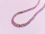 4mm half-plated crackle glass beads - green (pink plating)