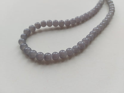 6mm imitation jade glass beads - grey 