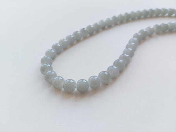 8mm imitation jade glass beads - grey