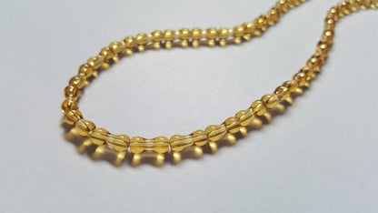 8mm glass bone beads - honey