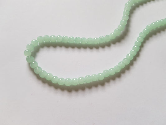 4mm imitation jade glass beads - icy blue