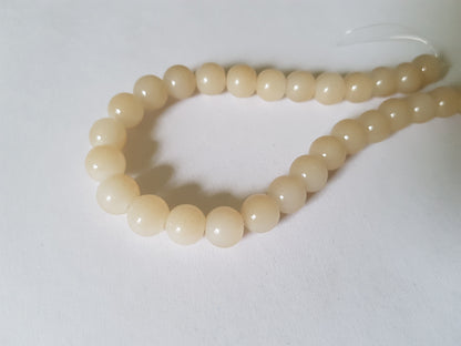 8mm imitation jade glass beads - ivory