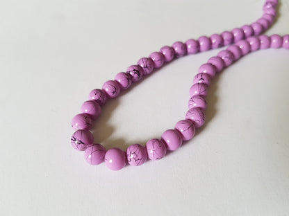 6mm drawbench glass beads - lilac