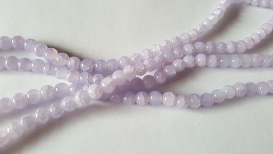 8mm imitation jade crackle glass beads - lilac