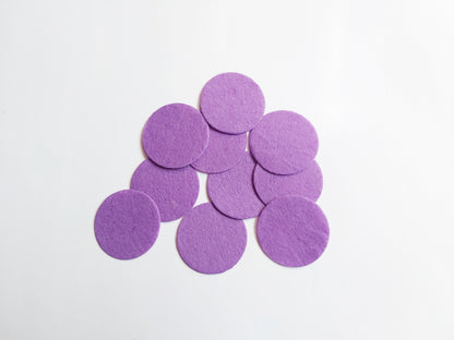 40mm felt circles - lilac