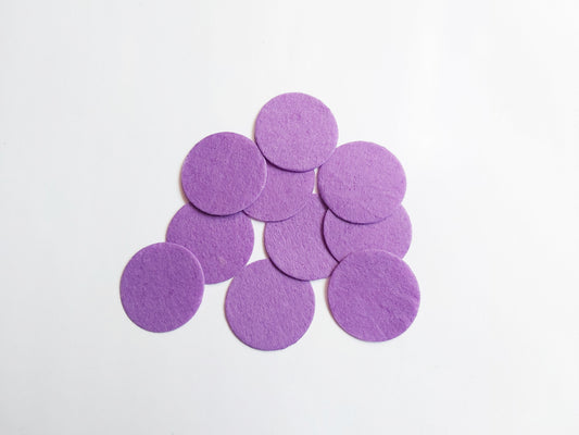 40mm felt circles - lilac