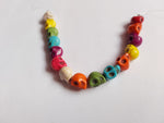 9mm turquoise skull beads - mixed colour