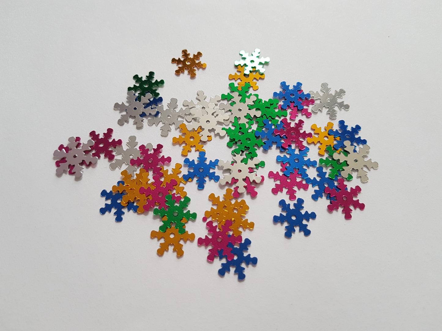 13mm snowflake sequins - mixed colour