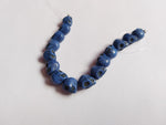 9mm turquoise skull beads - navy blue