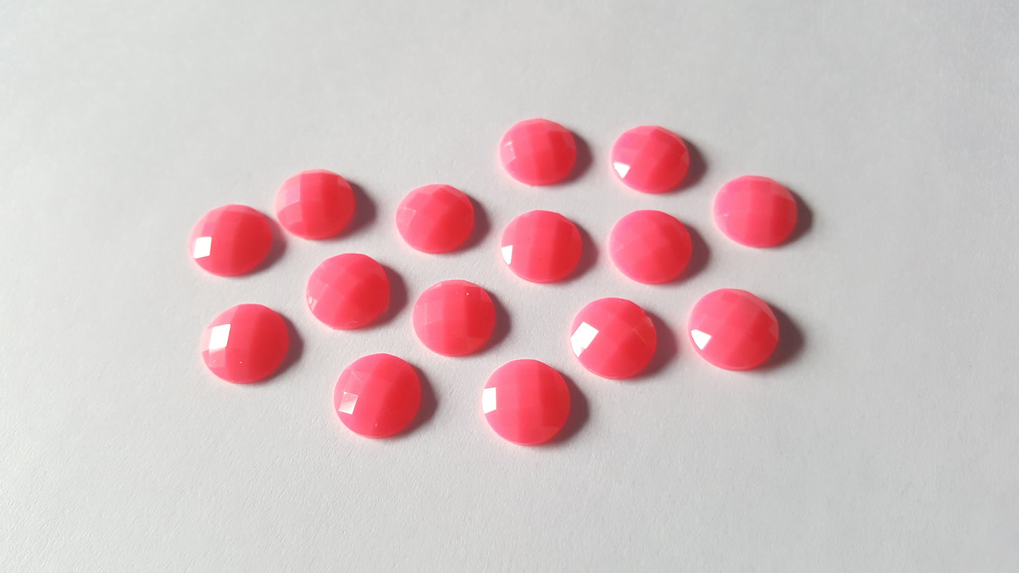 10mm jelly resin cabochons - neon pink