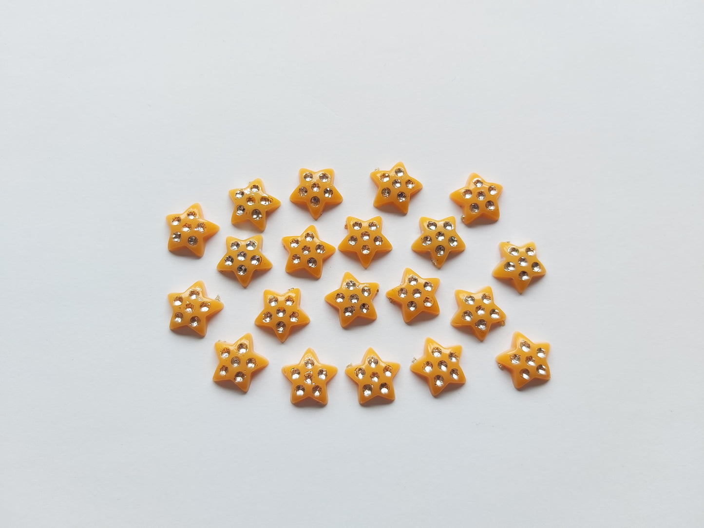 11mm acrylic star cabochons - orange